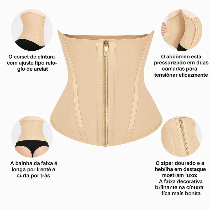Cinta Modeladora com Fecho Duplo – Colombiana - Compressão Afina Cintura