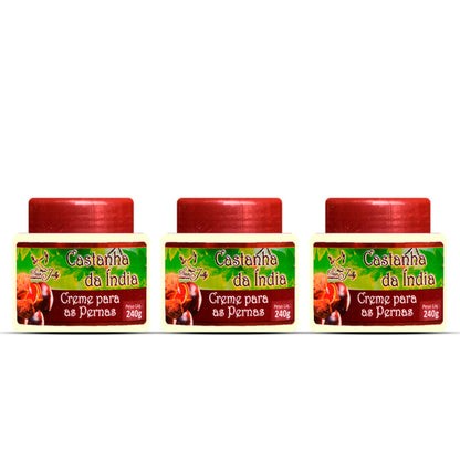 Creme Castanha da Índia para Pernas Cansadas e Inchaço 240g – Kit com 3 | Kaype Store