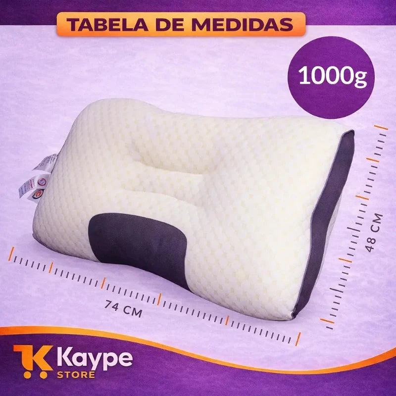 Kit 2 Travesseiros Cervical Ortopédico Ergonômico | Alívio de Dores e Postura Correta – Kaype Store