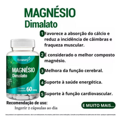 Magnésio Dimalato - Suplemento para Energia e Saúde Muscular