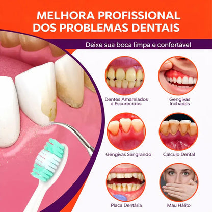 Removedor Tártaro e Escova Dental Elétrica - 2 em 1 - com 5 Velocidades - Higiene Bucal Completa | Kaype Store