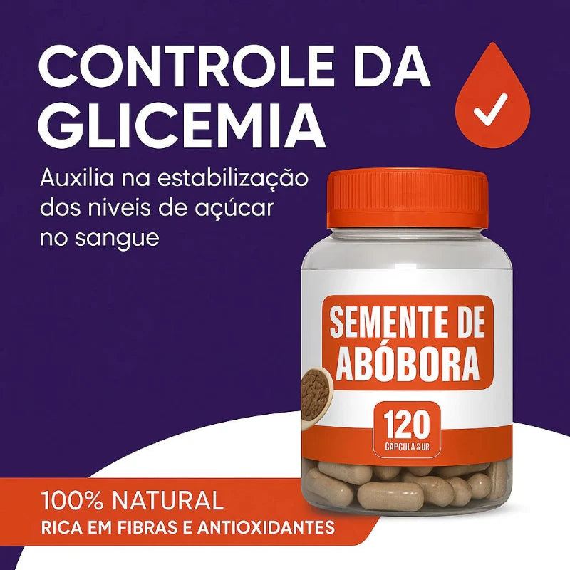 Suplemento Natural de Semente de Abóbora – 120 Cápsulas