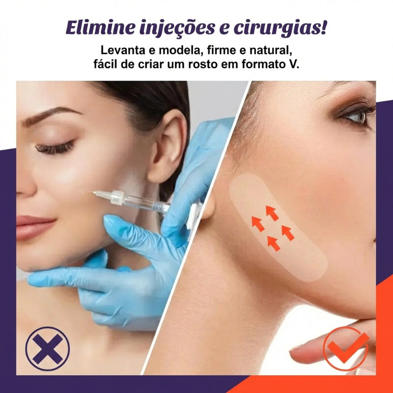 Adesivo Lifting Facial Fita Invisível Antirrugas - RugaFall: Rejuvenesça e Defina Seu Rosto em Segundos!