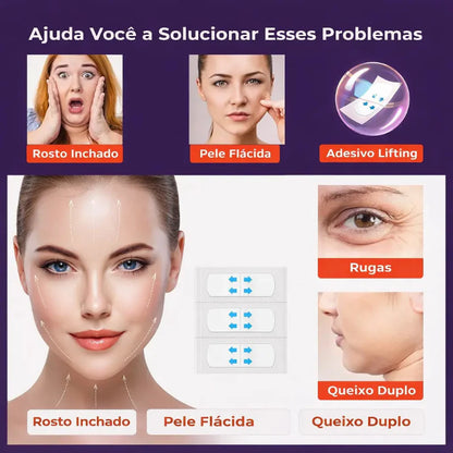 Adesivo Lifting Facial Fita Invisível Antirrugas - RugaFall: Rejuvenesça e Defina Seu Rosto em Segundos!