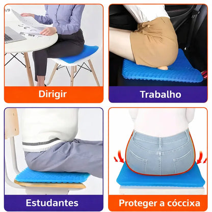 Almofada de Assento em Gel: Alívio Imediato para Dores no Cóccix e Hidratação Confortável