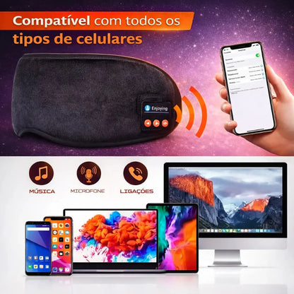 Máscara de Dormir com Fone Bluetooth - Headset Confortável para Sono e Relaxamento | Kaype Store