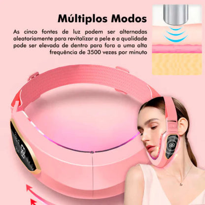 Massageador Facial para Queima de Gordura - Cromoterapia e Massageador - Adeus Papadas e Flacidez | Kaype Store