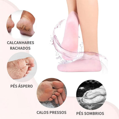 Meia de Silicone para Hidratar os Pés - Hidrata, Remove Rachaduras, Calos e Pele Morta | Kaype Store