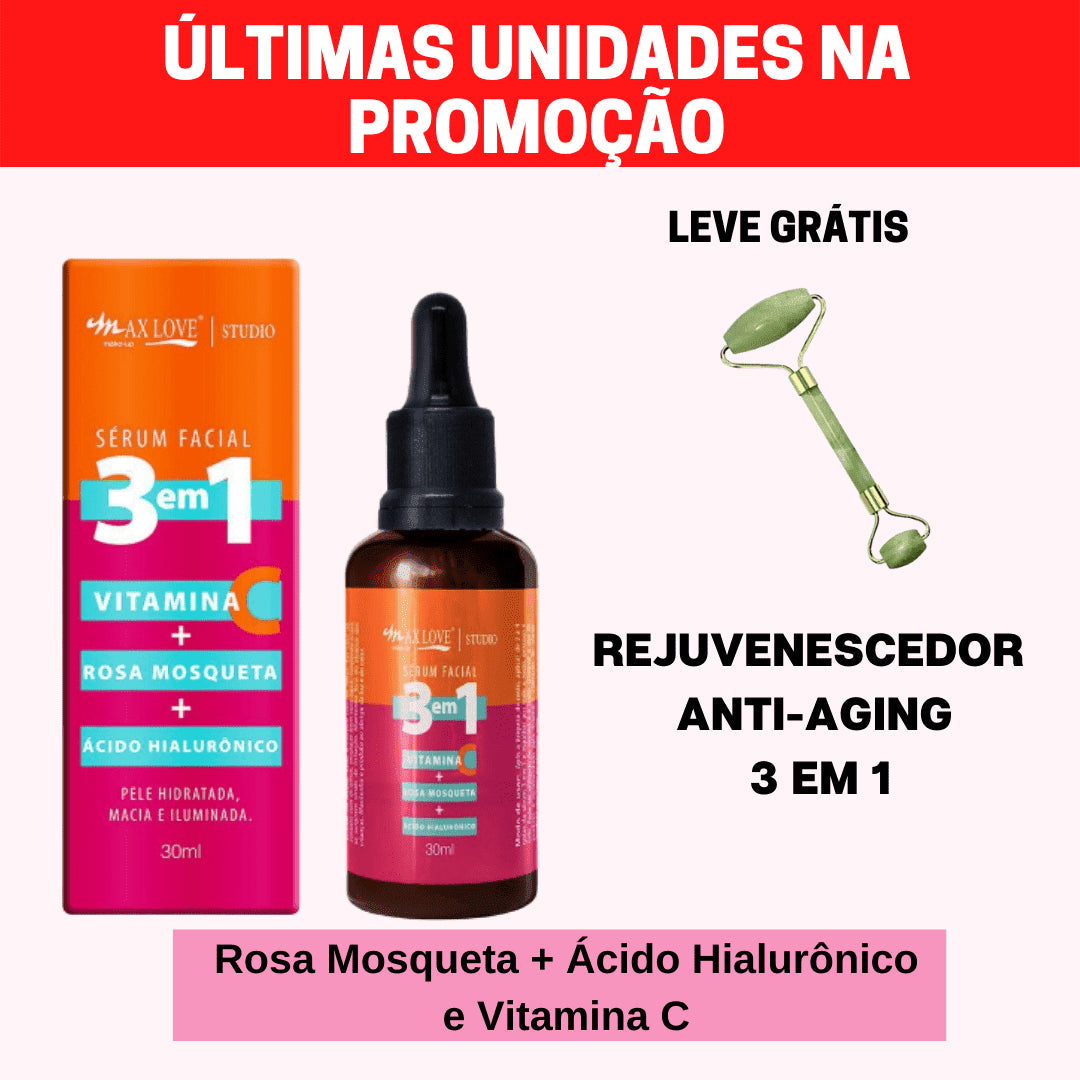 Rejuvenecedor Anti-Aging Premium -  3 EM 1 Ganhe 1 Rolo de Jade