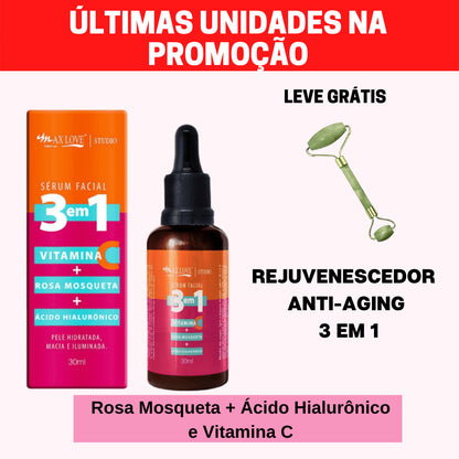 Rejuvenecedor Anti-Aging Premium -  3 EM 1 Ganhe 1 Rolo de Jade