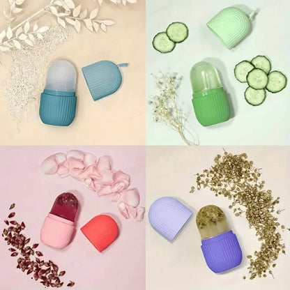 Rolo Massageador Facial de Gelo Reutilizável em Silicone – Kit com 2 Unidades | Kaype Store