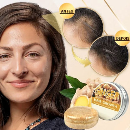 Shampoo em Barra para Crescimento e Fortalecimento Do Cabelo Gengibre Orgânico - Boom Hair