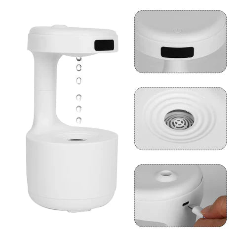 Umidificador e Difusor de Aromas- Decoração com Efeito Anti-Gravidade original