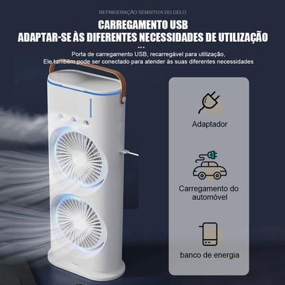 Mini Climatizador de Ar Portátil com Ventilador Duplo